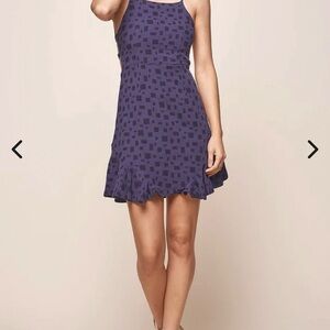 Selfie Leslie -Navy Blue Laura Strappy Back Patterned Women's Dress - Size Small